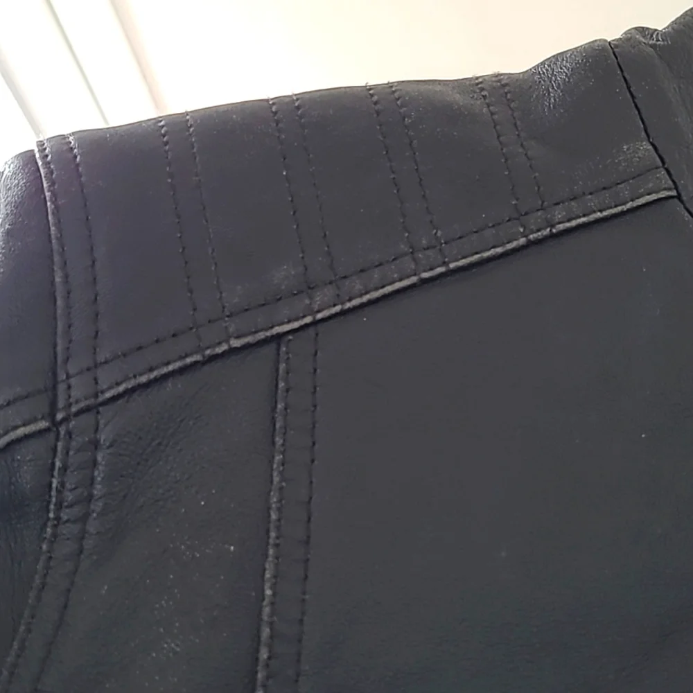 100% Genuine Leather Moto Biker Jacket Black Large - Picture 13 of 15